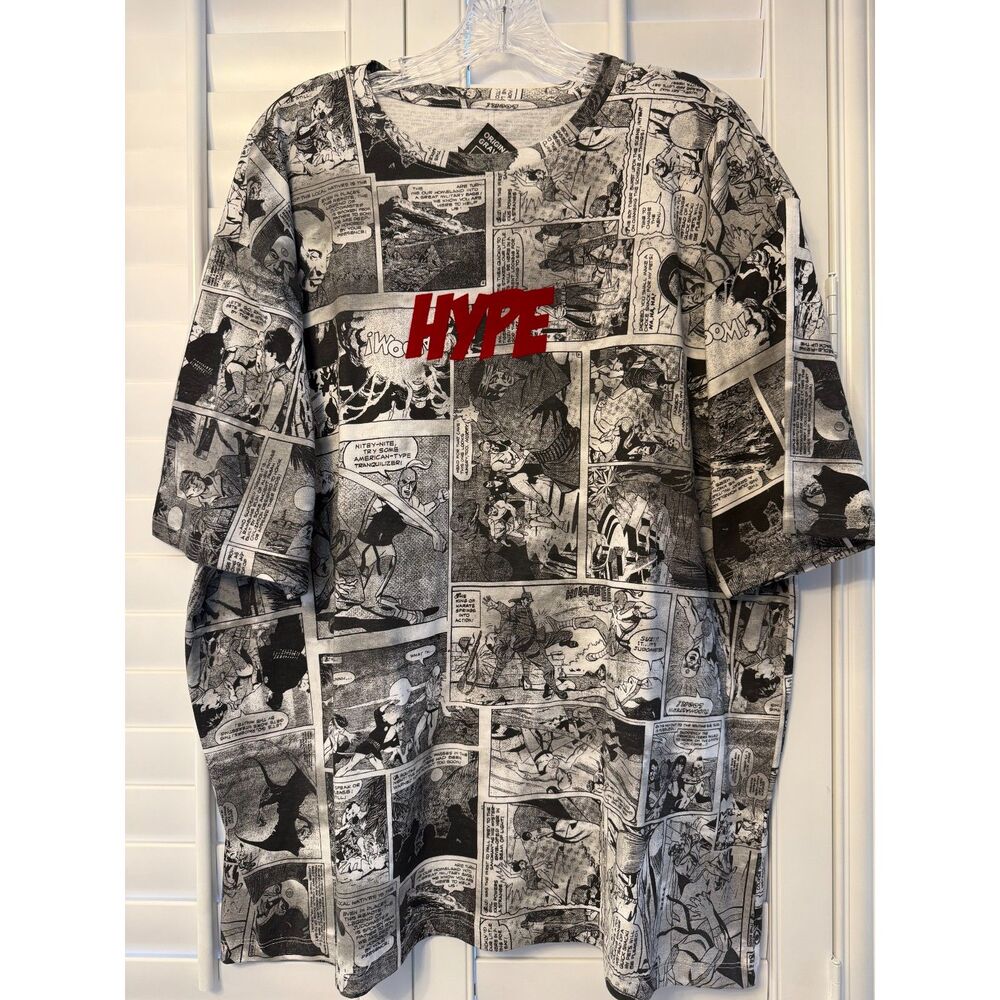 Original Gravity NYC Comic Strip HYPE Graphic Oversized Tee Size 2X